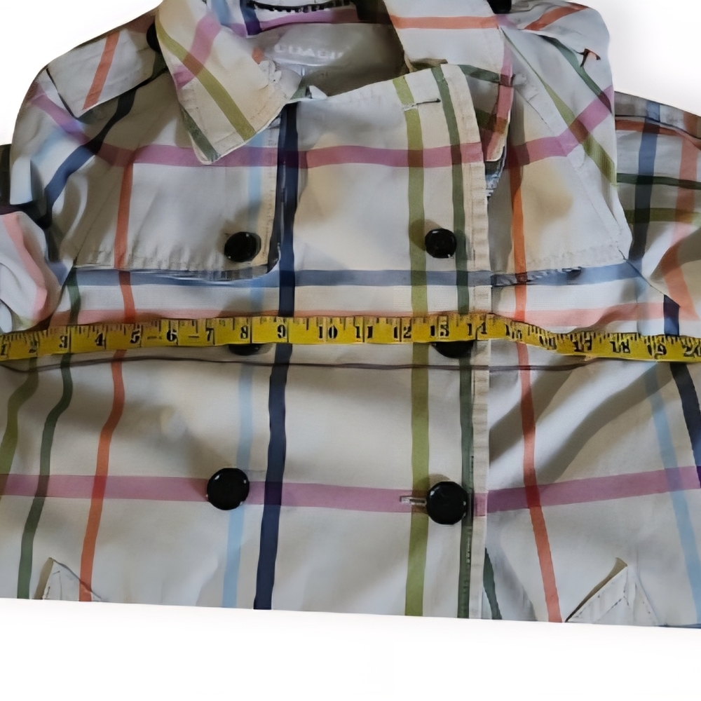Coach Multicolor Plaid Trench Coat - Picture 14 of 14
